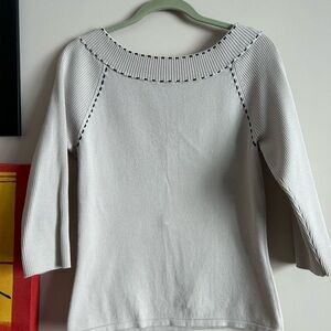 Relativity Cream Ribbed Knit Top